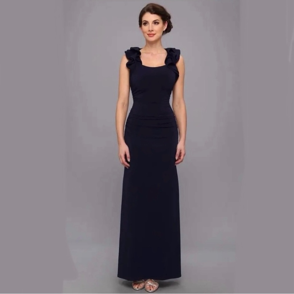 Laundry by Shelli Segal | NWT Stunning Navy Blue Ruffle Formal Dress-Size 10